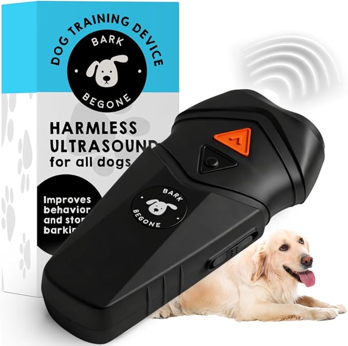 Ultrasonic Dog Bark Deterrent & Behavior Corrector - Stop Barking, Jumping, Aggression Without Yelling - Just Point & Press! Backed by Kevin Harrington from Shark Tank (Black Rechargeable)