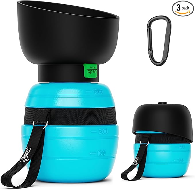 Pecute Portable Dog Water Bottle, 2 in 1 Cat Dog Travel Water Bottle Bowl Leakproof with Double Seal, BPA Free, Lightweight, Pet Small Animal Water Bottel Dispenser for Outdoor Walking Hiking Travels