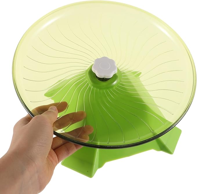 Hamster Flying Saucer Wheel 24cm Silent Double-axle Plastic Running Exercise Wheel for Small Pets Gerbils Dwarf Hamsters Matcha Green