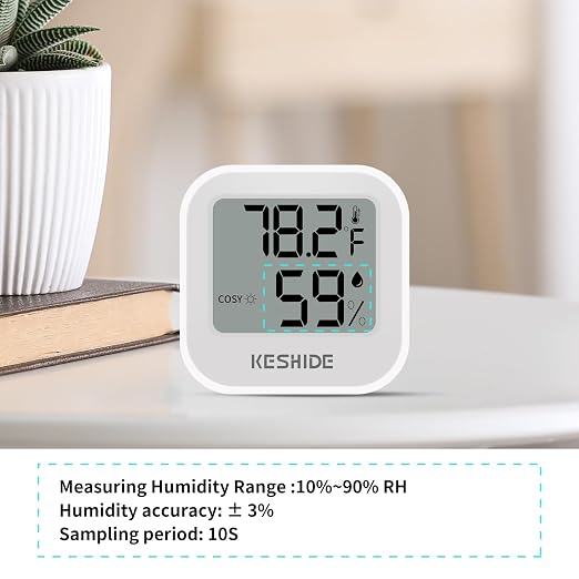 Digital Hygrometer Thermometer for Room Temperature Humidity Meter Indoor Thermometer Accuracy Calibration LCD Temperature Sensor, Bedroom, Baby Room, Office, Greenhouse, Cellar