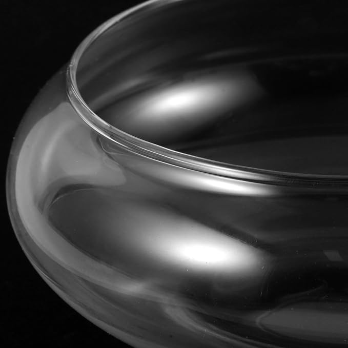 Sewroro Glass Goldfish Bowl Small Fish Tank, Clear Glass Aquatic Plant Bowl for Desktop Hydroponic Planter, Wedding Anniversary Birthday Small