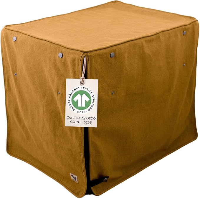 Molly Mutt Fast Car Dog Crate Cover, GOTS-Certified 100% Organic Cotton Canvas Cover for Dog or Puppy Kennel and Cage, Washable, Free of Harmful Chemicals, X-Large, Fits 42"x28"x31" Crate