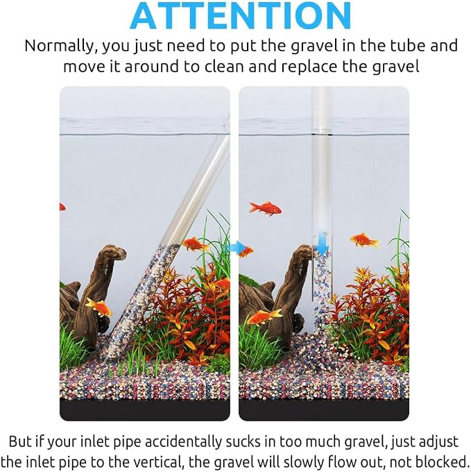 6.23ft Aquarium Siphon Vacuum Cleaner for Aquariums, Clean Gravel & Sand | Fish Tank Cleaner, Gravel Vacuum for Aquarium, Aquarium Siphon, Aquarium Vacuum, Water Changer, Fish Tank Siphon
