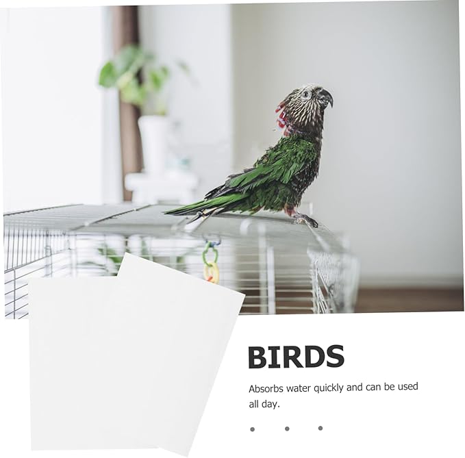 UPKOCH 100pcs Bird Cage Liners Absorbent Disposable Pads for Parrots and Animals Durable Odor Cage Cushion for Easy Cleanup