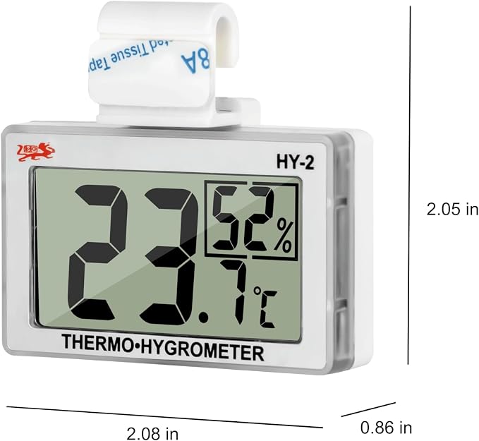 Digital Reptile Thermometer for Tank, Temperature and Humidity Monitor with Probe, Terrarium Thermometer Hygrometer for Gecko, Crested Gecko, Snake, Bearded Dragon Tank Accessories
