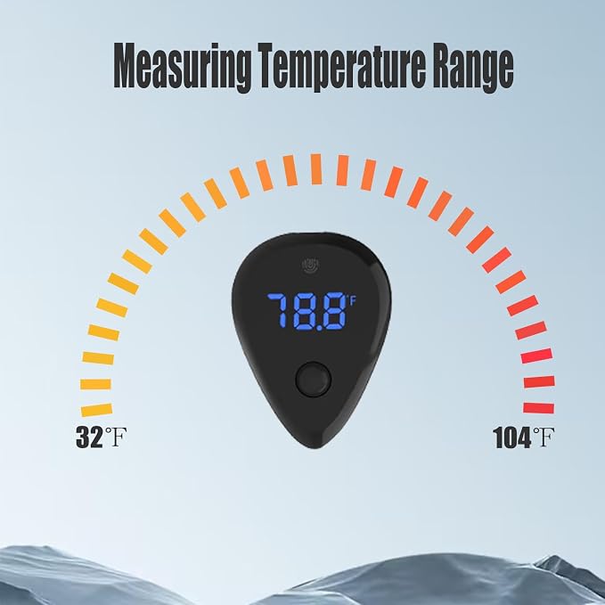 Carefree Fish Aquarium USB Thermometer Rechargeable Cordless Human Sensor Switch Fish Tank Thermometer Overtemperature Sound Alarm ±1℉（Power Adapter and Charging Cable not Included）