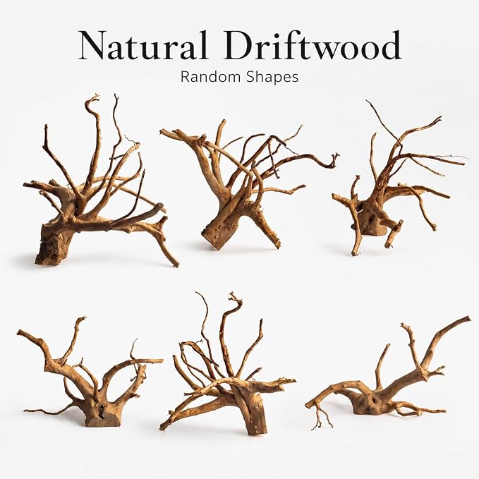 emours Spider Wood for Aquarium, Natural Driftwood for Fish Tank Decor, Aquascape Wood for Freshwater Aquarium & Reptile Habitat (8-12 Inch / 20-30 cm)