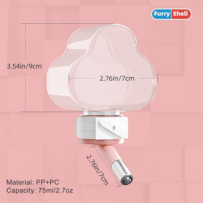 Hamster Water Bottle with Leak-Resistant Design, Unique Cloud Shapes Small Pet Water Bottle for Hamster, Guinea Pig, Rabbit, Chinchilla, Gerbil (2.7 oz)