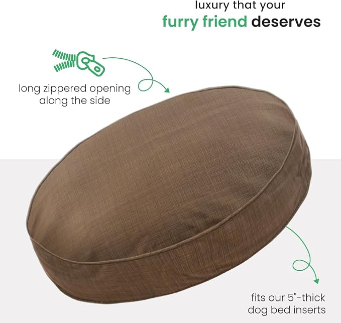 Molly Mutt Woodstock Dog Bed Duvet Cover, GOTS-Certified 100% Organic Cotton Canvas Cover for Dog, Puppy, or Cat Bed, Durable, Washable, and Free of Harmful Chemicals, Round, 36"x5"