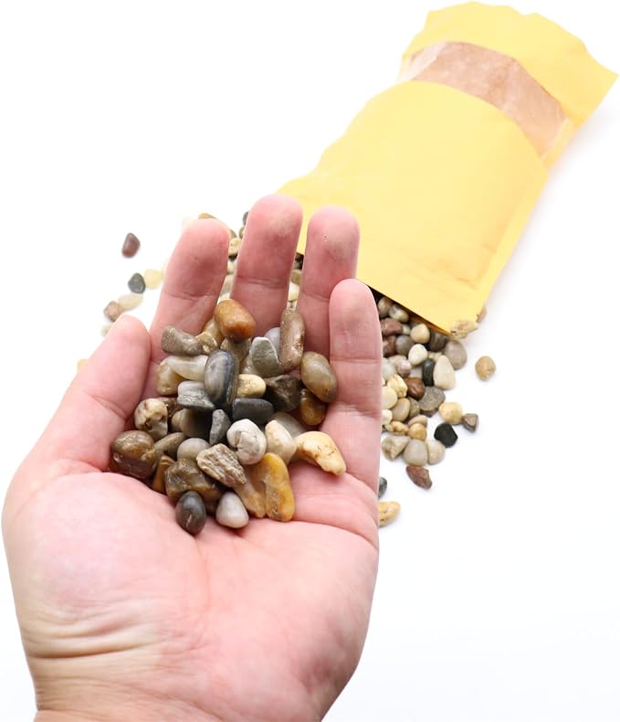 Mixed Color Rocks for Plants & Planters, Decorative Pebbles, 1/5", 2 lb