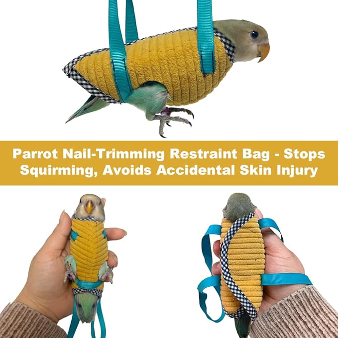 Ultra-Soft Bird Diaper Flight Suit for Small Medium Parrots, Cute Stylish Walking Outfit Anti-Scratch Protective Clothes for Daily Outdoor & Nail Trimming, Ideal Gift for Bird Lovers S