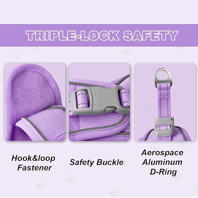 Cat Harness and Leash Set,Escape Proof Kitten Harness,Step in Adjustable Soft Lightweight,Easy Control,Reflective Strips Comfortable for Walking Travel(Violet Purple,S)