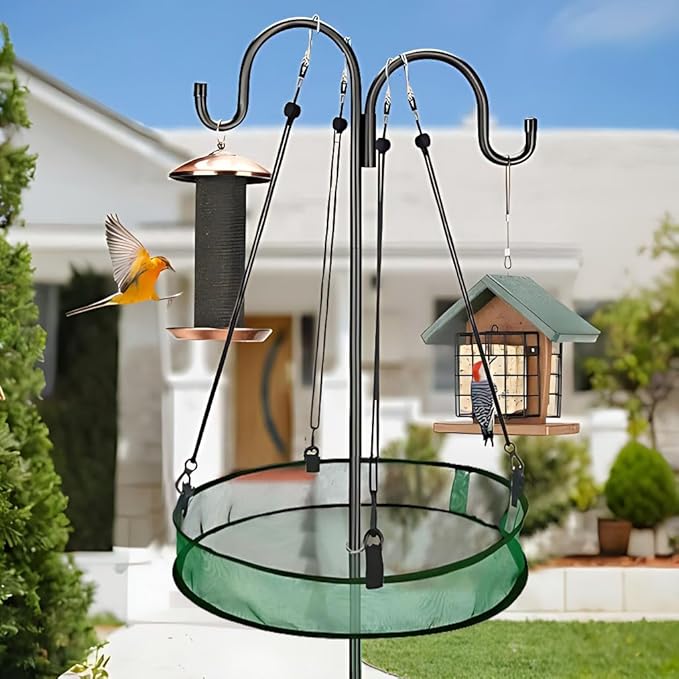 Bird Seed Catcher Tray for Hanging Bird Feeder Platform, 20 inches Birdseed Hoop for Hummingbird Feeders Bee Feeder Outdoor Garden Hanging Tray(1PC-)