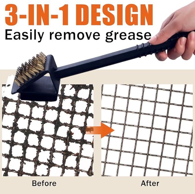 Ouliget 3-in-1 Bird Cage Cleaning Brush,Multi-Function Brush Poop Remover Shovel Cleaning Brush Tools,Pet Cages Accessories Scraper and Scrub Pad in One Tool