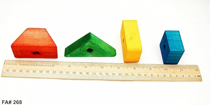 160 Colored Wooden Blocks for Bird Parrot Toy Supply for Macaw African Grey Amazons