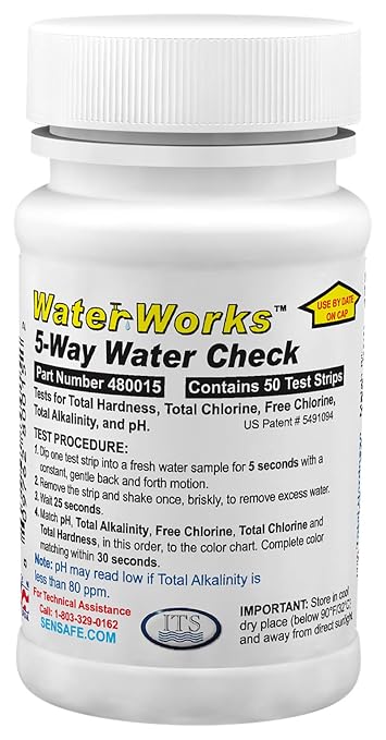 Industrial Test Systems WaterWorks 480015 5-Way Water Check, 30 Seconds Test Time (Bottle of 50)