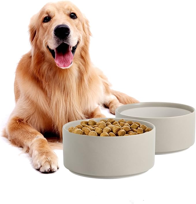 Havniva 8.3” Dog Bowl Ceramic Dog Food and Water Bowl, Durable Dog Water Bowl with Non-Slip Rubber Base Large Capacity Feeding Dishes for Large Dogs