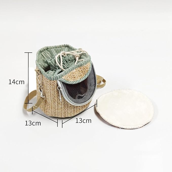 Baoblaze Bird Carrier Bag Shoulder Bag Cage Portable Cage Travel Bag Outdoor Parrot Bag Crossbody for Parakeets Small Birds Lovebirds, Light Green