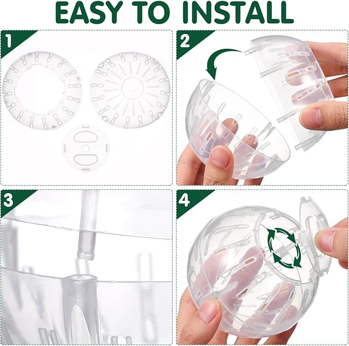 Toddmomy Hamster Running Ball 3.93 Inch Mini Exercise Toy with Ventilation Holes and Secure Lock for Small Pets Indoor Activity