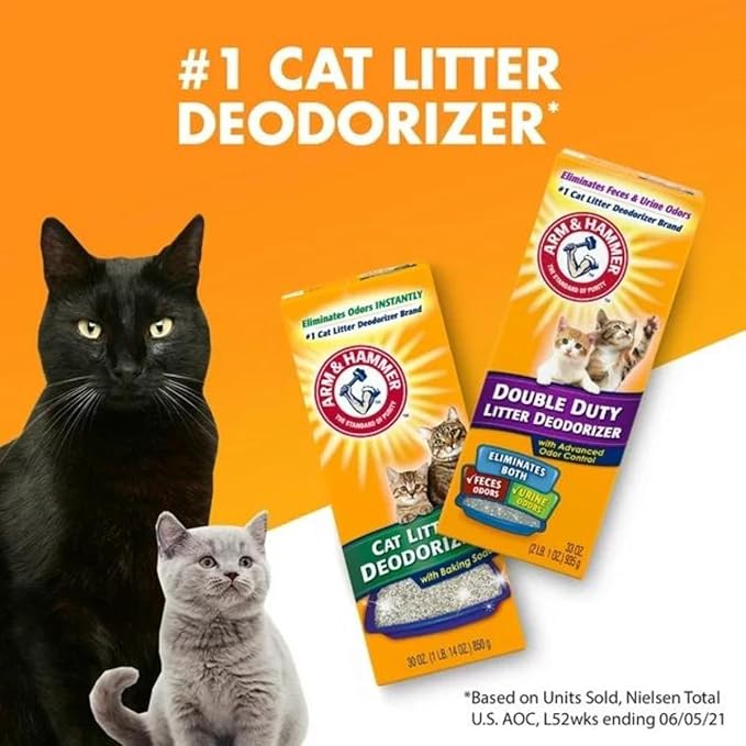 PURPUR Cloth and Litter Baking Soda Double Duty Cat Litter Deodorizer, 30 OZ (2 Boxes) Bundle