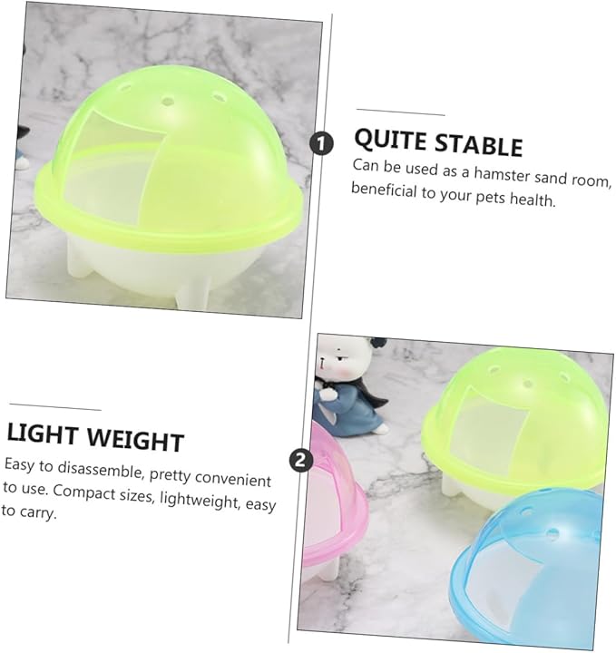 SUPVOX 3pcs Hamster Bathroom Chinchilla Dust Bath Guinea Pig Hideout Pet Cleaning Bath Tub