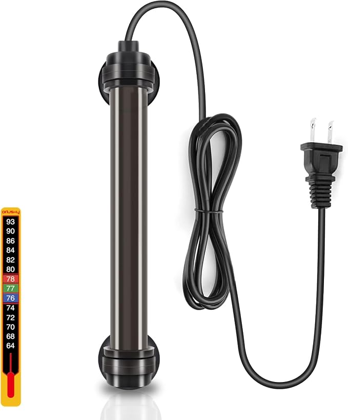 Orlushy Submersible Aquarium Heater, Fish Tank Heater with Free Thermometer for Freshwater and Saltwater Tank
