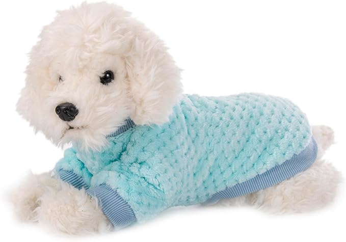 Dog Sweater, 3 Pack Dog Sweaters for Small Medium Dogs or Cat, Warm Soft Flannel Pet Clothes for Dogs Girl or Boy, Dog Shirt Coat Jacket (Medium, Grey+Navy+Sky Blue)