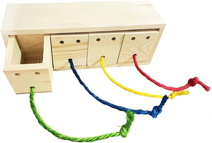 YeeBeny Wooden Small Animals Enrichment Foraging Toy, Interactive Hide Treats Puzzle Snuffle Game, for Rabbit, Hamster, Guinea Pig, Chinchilla, Bunny and Other Small Rodent Pets, Feeder Training Toys
