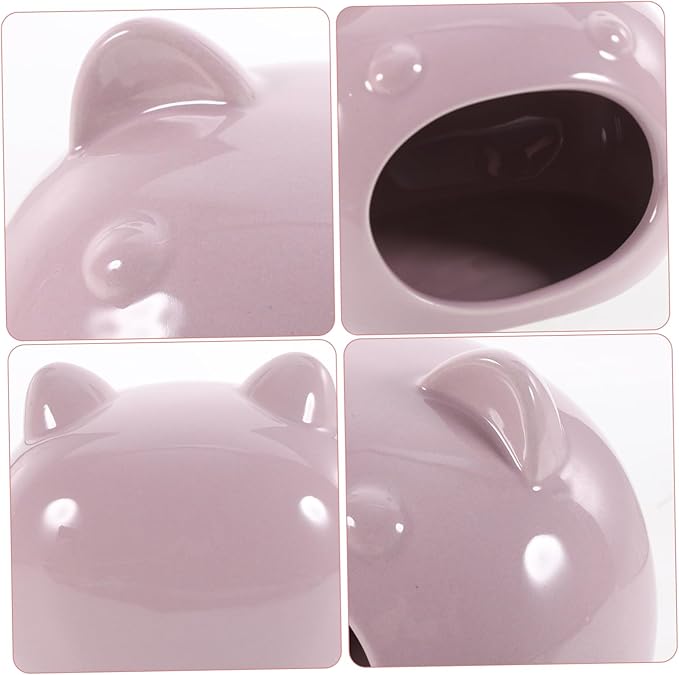 BESPORTBLE Cozy Ceramic Hamster Hideout House Adorable Small Pet Bed for Guinea Pigs Rats and Hedgehogs Lightweight and Portable Design Light Purple