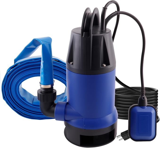 1.5HP Sump Pump, 4000GPH High Flow Clean&Dirty Water Pump