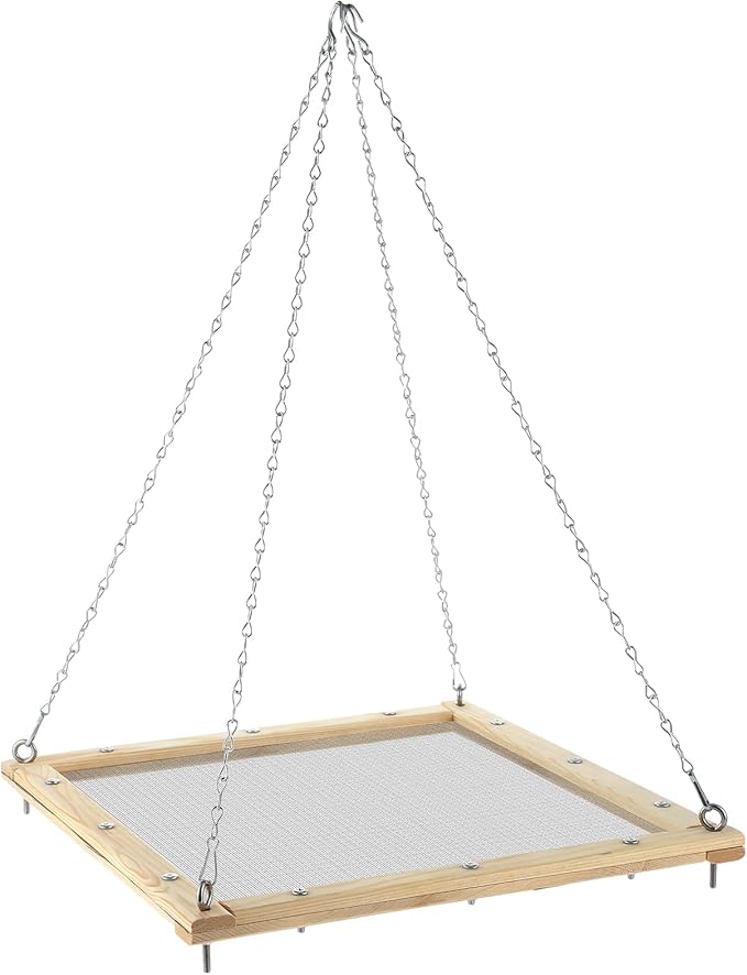 16 Inch Bird Seed Catcher Hanging Wooden Platform Bird Seed Catcher Tray for Hummingbird Feeders Bee Feeder Outdoor Garden Accessories