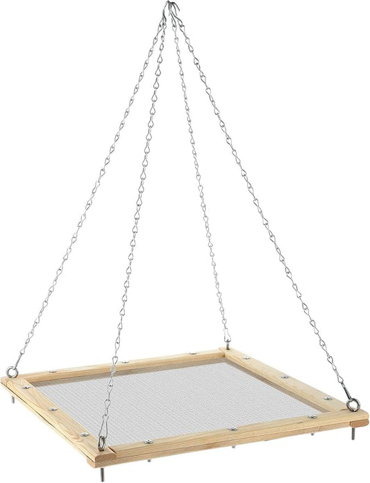 16 Inch Bird Seed Catcher Hanging Wooden Platform Bird Seed Catcher Tray for Hummingbird Feeders Bee Feeder Outdoor Garden Accessories
