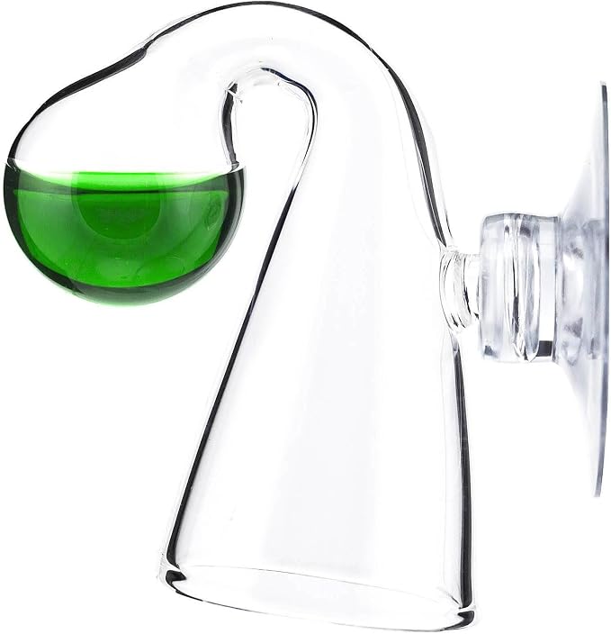 NilocG Aquatics Glass CO2 Drop Checker – CO2 Monitor Kit for Aquarium Tank – Functional and Reliable – Transparent Drop Checker, 4dkh/pH Reagent Solution and Suction Cup