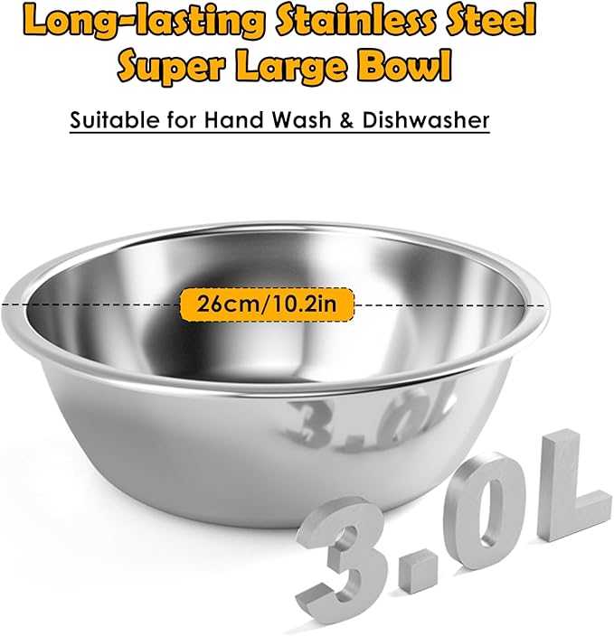 ADENGL 0.8 Gallon Elevated Dog Water Bowl for Medium Dog, 4-Height Adjustable (8–12.2'') Raised Stainless Steel Bowl with Spill-Proof Mat & Sturdy Metal Stand, Easy-Clean Feeder for Indoor/Outdoor Use