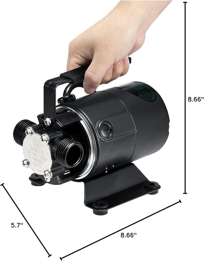 Water Transfer Pump 115V 1/10HP 330GPH Self-Priming Utility Pump with Hose Kit Portable Electric Non-Submersible Pump for Pool Garden Basement Aquarium Rain Barrel Drain Water Removal