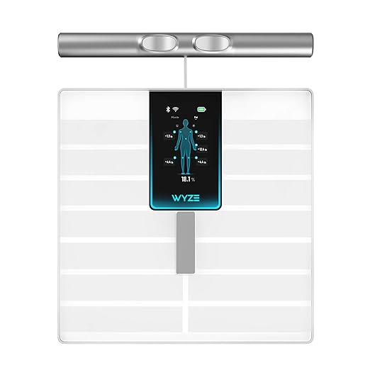 Wyze Smart Scale Ultra BodyScan with Handle – Wi-Fi & Bluetooth Body Composition Scale for Weight, BMI, Body Fat, Muscle Mass, and Segmental Measurement, 400 lbs, White