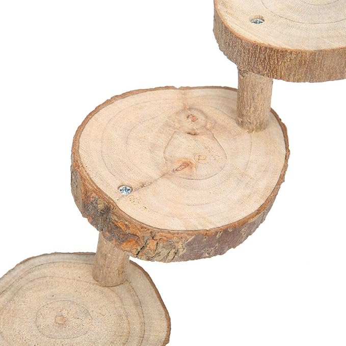 Wooden Hamster Ladder, 5 Layers Parrot Toy Climbing Stairs Pet Toys Perches Cage for Pet Playing Relaxing