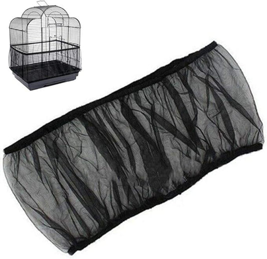 Universal Bird Cage Seed Catcher,Seed Catcher Guard Net Cover,Parrot Nylon Mesh Net Cover,Soft Airy Cage Net Stretchy Skirt for Round Square Cages