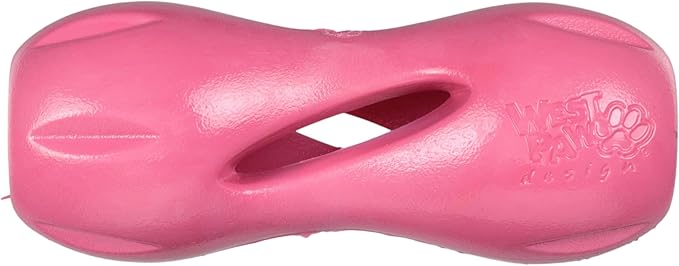WEST PAW Qwizl Durable Zogoflex Dog Puzzle Toy for Mental Stimulation, and Enrichment - Treat Dispensing for Bully Sticks and Dental Sticks - Dishwasher Safe - Made in USA - Small - Geranium