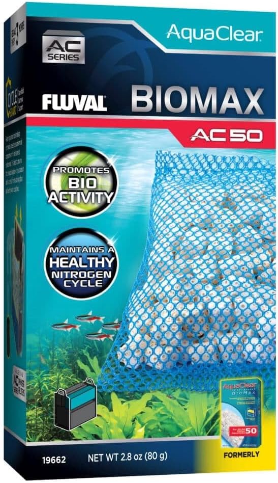 Fluval - BIOMAX for AC50 Power Filter, 2.8 oz / 80 g | For Use in Freshwater & Saltwater Aquariums