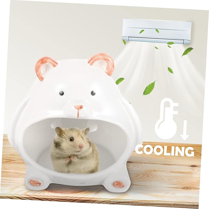 Natural Ceramic Hamster House Chinchilla Cooling Home Pet Nest Hideout for Guinea Pig