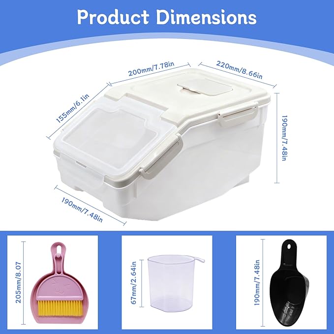 Saim Extra Large Chinchilla Sand Bath Container, 7.4-Inch Hight Dust Bath House with Low-Mess Lid & Scoop, Digging Box for Hamster Hedgehog Small Animals - Gray