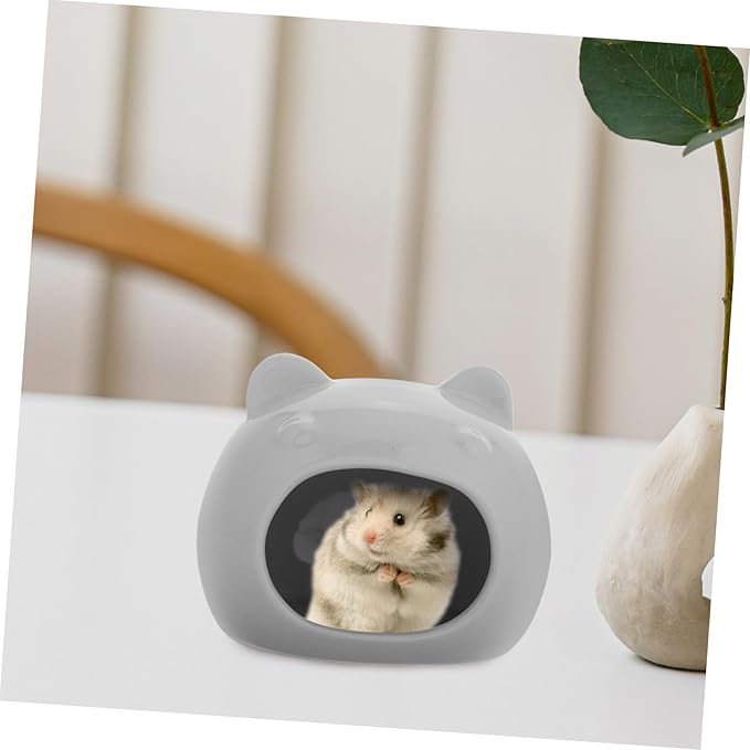 Ceramic Hamster Hideout Cozy Small Animal House for Hamsters Gerbils and Chinchillas Washable Nest Cave Comfortable Sleeping Space for Small Pets Versatile Design