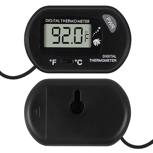 2Pcs Aquarium Thermometer Fish Tank Thermometer Reptile Fahrenheit Terrarium Water Temperature Indicator Test Digital with LCD Display Fahrenheit/Celsius