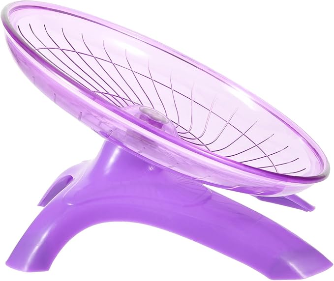SOLUSTRE Silent Hamster Running Wheel Exercise, Violet Flying Saucer Wheel for Hedgehogs, Guinea Pigs, Gerbils and Small Animals Cage Accessory