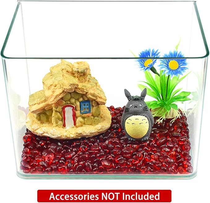 WAYBER 1 Pound Tumbled Sea Glass Pebbles Decorative Glass Stones, Red | Vivid Long-Lasting Hues, Lustrous Polished Finish, Non-Toxic Material, Ideal for DIY Crafts & Home Decorations
