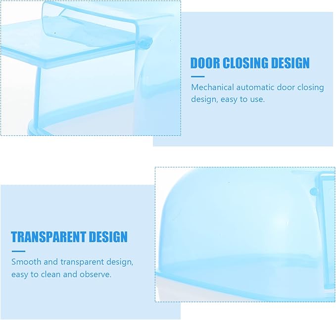balacoo 2pcs Visible Hamster Bathtub Transparent Plastic Hamster Bath Space for Chinchilla Animals Easy to Use Clean and Durable Dust Bath Container