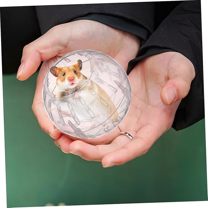 GANAZONO 2 Pack Mini Hamster Exercise Balls Transparent Running Balls for Small Pets Dwarf Hamsters Portable Interactive Toy to Increase Activity and Reduce Boredom