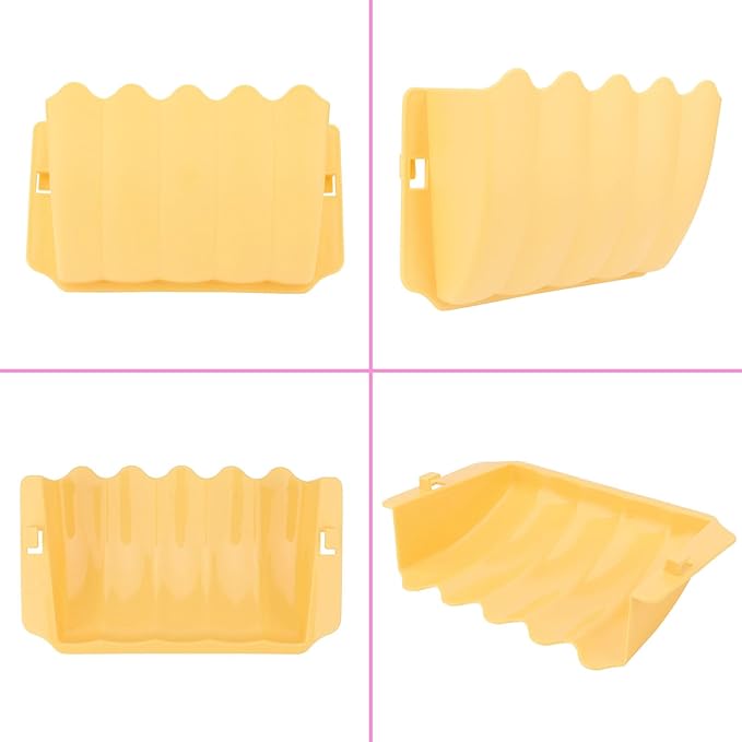 Hypeety Rabbit Hay Feeder Guinea Pig Hay Feeder Plastic Bunny Hay Feeder Automatic Hay Feeder Cage Accessories for Bunny Rabbit Guinea Pig Chinchillas Small Animals (Yellow)