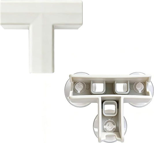 Jalove T-Shape Connectors for Dog Playpen (White) Only Suitable for Jalove, 3-Way Joints for Expandable Clear Acrylic Pet Fence, 24" H/30 H Buckles & Accessories to Create Multiple Compartments Indoor